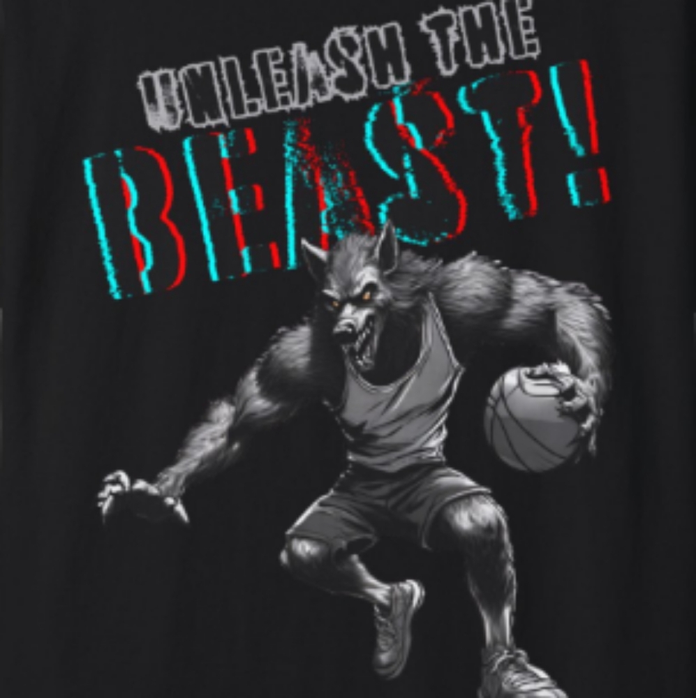 "Unleash the Beast" Basketball Graphic T-shirt. L & XL - Limited Quantity.